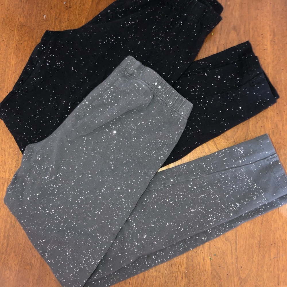 2 pairs of Girl's sparkly leggings